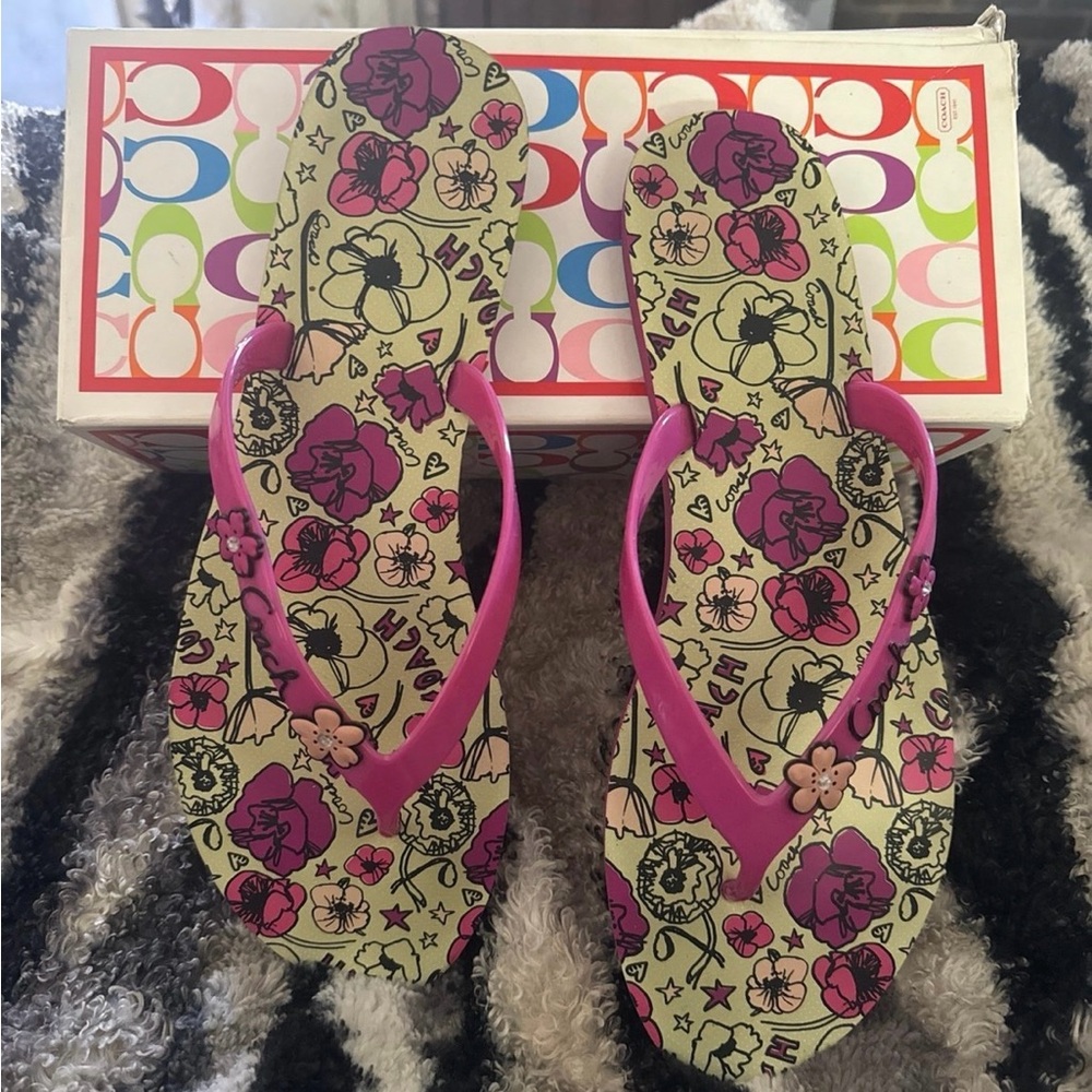 Coach Jelly pink Camela Jelly flip flops-See Photos Size 10 women